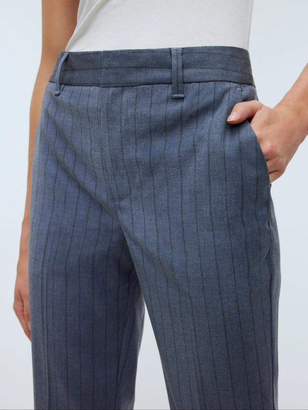Madewell Flare Ankle Pants in Pinstripe – NWT Size 8